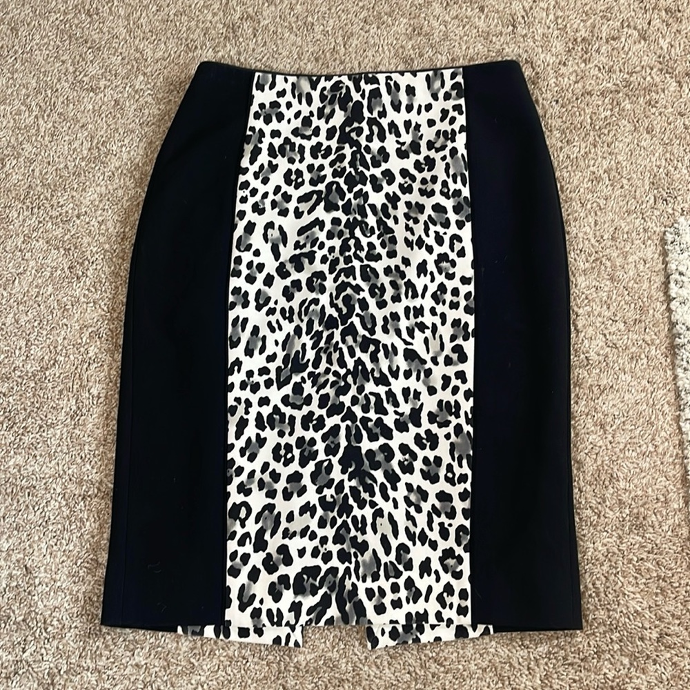White House Black market leopard pencil skirt